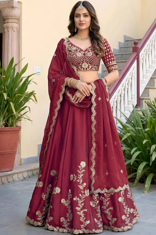 Green Rangoli Silk Embroidered Lehenga Choli