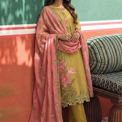 Yellow Organza Fancy Zari Party Wear Suit