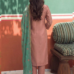 Peach Organza Fancy Zari Party Wear Suit