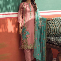 Peach Organza Fancy Zari Party Wear Suit
