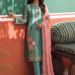 Sky Blue Organza Fancy Zari Party Wear Suit