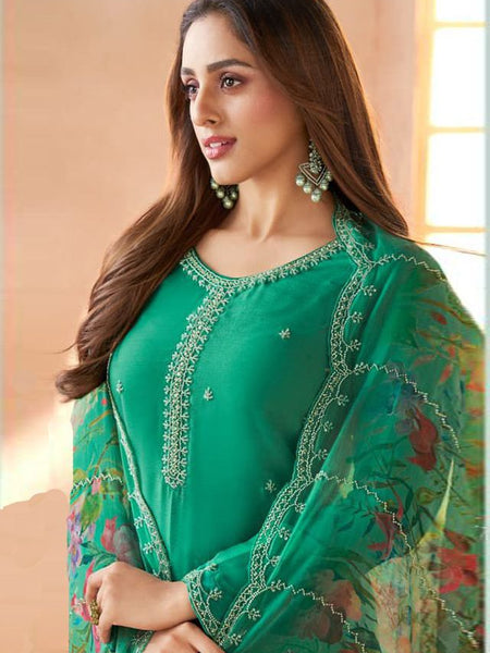 Dark-Green Soft Siffon Salwar Suit