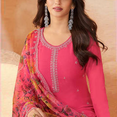 Pink Soft Siffon Salwar Suit
