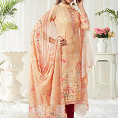 Cream Cotton Digital Printed Swarovski Work Salwar Suit
