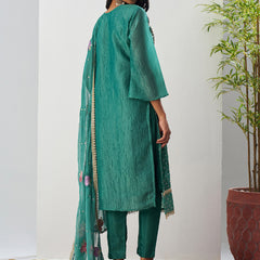 Bottle Green Fancy Crust Top Embroidered Salwar Suit