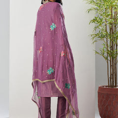 Onion Pink Fancy Crust Top Embroidered Salwar Suit