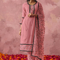 Light Pink Georgette Embroidered Salwar Suit