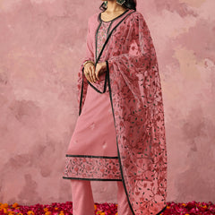 Light Pink Georgette Embroidered Salwar Suit