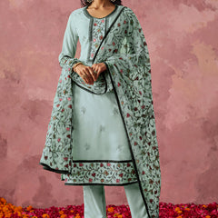 Sky Blue Georgette Embroidered Salwar Suit