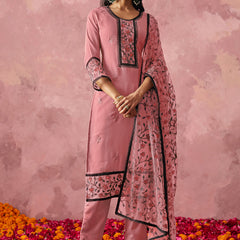 Light Pink Georgette Embroidered Salwar Suit