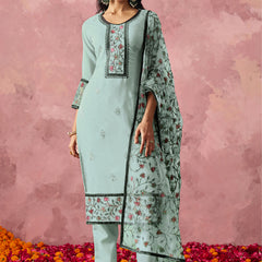 Sky Blue Georgette Embroidered Salwar Suit
