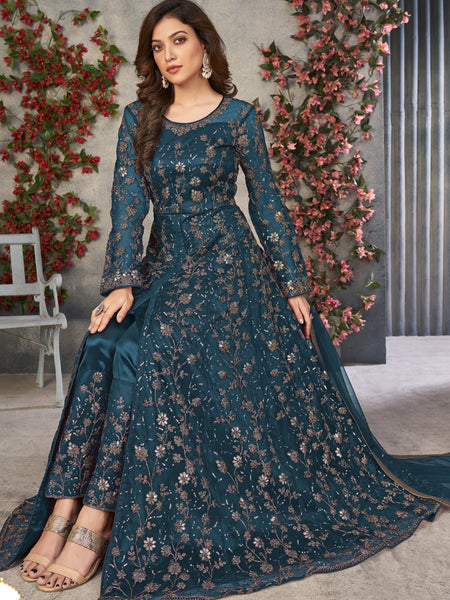 Rama Net Embroidered Anarkali Suit