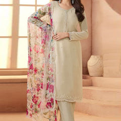 Cream Soft Siffon Salwar Suit