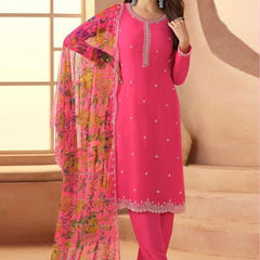 Pink Soft Siffon Salwar Suit