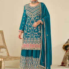 Rama Premium Chinon Embroidered Palazzo Suit